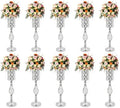 10pcs Vases Wedding Centerpieces Crystal Road Lead Metal Flower Arrangement Stand Flower Vase Holders with