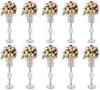 10pcs Vases Wedding Centerpieces Crystal Road Lead Metal Flower Arrangement Stand Flower Vase Holders with
