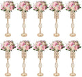 10pcs Vases Wedding Centerpieces Crystal Road Lead Metal Flower Arrangement Stand Flower Vase Holders with
