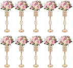 10pcs Vases Wedding Centerpieces Crystal Road Lead Metal Flower Arrangement Stand Flower Vase Holders with