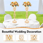 10pcs Vases Wedding Centerpieces Crystal Road Lead Metal Flower Arrangement Stand Flower Vase Holders with, alternate view 4