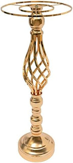 10pcs Wedding Centerpieces for Tables 19.3" H Vase Centerpiece with Chandelier Crystal Metal Flower Stand Gold, alternate
