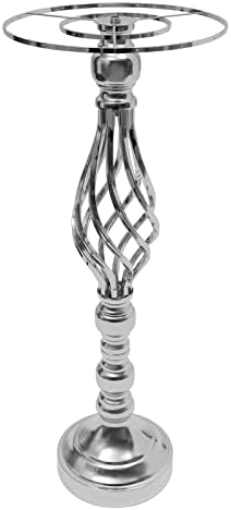 10pcs Wedding Centerpieces for Tables 19.3" H Vase Centerpiece with Chandelier Crystal Metal Flower Stand Silver, alternate