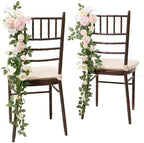 10pcs Wedding Chair Decorations Aisle Floral Swag Artificial Pew Flowers Hanging Garland Blush Pink & Cream For