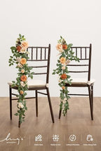 10pcs Wedding Chair Decorations, Apricot & Cream, alternate view 3