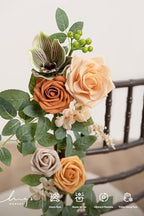 10pcs Wedding Chair Decorations, Apricot & Cream, alternate view 4