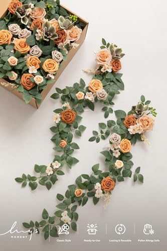 10pcs Wedding Chair Decorations, Apricot & Cream, alternate view 6