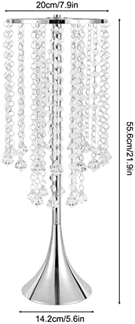 10Pcs Wedding Crystal Flower Stand, 21.9" Silver Centerpiece for Table in Silver, alternate view 3