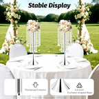 10Pcs Wedding Crystal Flower Stand, 21.9" Silver Centerpiece for Table in Silver, alternate view 4