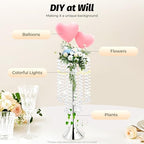 10Pcs Wedding Crystal Flower Stand, 21.9" Silver Centerpiece for Table in Silver, alternate view 5