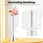 10Pcs Wedding Crystal Flower Stand, 21.9" Silver Centerpiece for Table in Silver, alternate view 6
