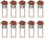 10Pcs Wedding Flower Centerpiece,31.5" Centerpieces for Table Wedding, Flower Stand for Wedding, Gold Vase Metal