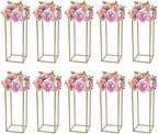 10Pcs Wedding Flower Centerpiece, Centerpieces for Table Wedding, Flower Stand for Wedding, Gold Vase Metal