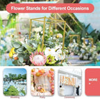 10Pcs Wedding Flower Centerpiece, Centerpieces for Table Wedding, Flower Stand for Wedding, Gold Vase Metal, alternate view 3
