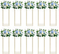 10PCS Wedding Flower Stand, Metal Rectangular Flower Rack, 31.49 inch Tall Display Holder Gold Detachable Art