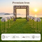 10PCS Wedding Flower Stand, Metal Rectangular Flower Rack, 31.49 inch Tall Display Holder Gold Detachable Art, alternate view