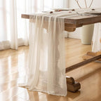 10Pcs White Cheesecloth Table Runner 120 Inches for Party Home Decor, alternate view 4