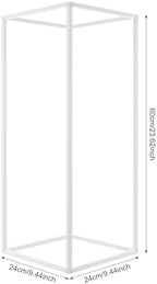 10pcs White Flower Stand, 23.6" Tall Metal Column Display Rack in White, alternate view 2