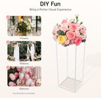 10pcs White Flower Stand, 23.6" Tall Metal Column Display Rack in White, alternate view 4