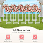 10pcs White Flower Stand, 23.6" Tall Metal Column Display Rack in White, alternate view 6