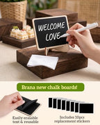 10Size Wooden Nested Buffet Risers with Mini Signs for Party Decor in wood color, alternate view 3