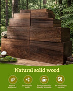10Size Wooden Nested Buffet Risers with Mini Signs for Party Decor in wood color, alternate view 4