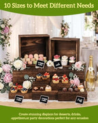 10Size Wooden Nested Buffet Risers with Mini Signs for Party Decor in wood color, alternate view 5