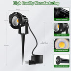 10W Landscape Lighting, 120V Plug-in Outdoor Spotlights, 8 Pack, alternate view 3