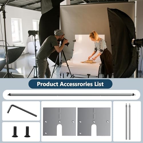 10x 8.6ft Pipe and Drap Backdrop Stand Kit, Heavy Duty Adjustable Frame Backdrop Stand With Flat Base, Carry Bag, alternate