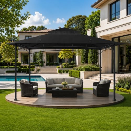 10x10 Canopy Replacement Top for Target Madaga Gazebo, Black in Black, alternate view 2