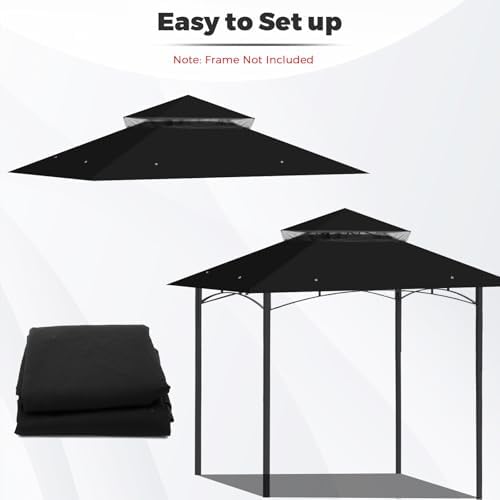 10x10 Canopy Replacement Top for Target Madaga Gazebo, Black in Black, alternate view 4