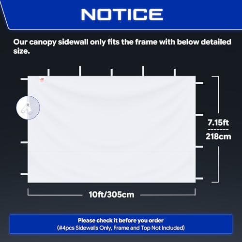 10x10 Canopy Sidewalls & Door for Canopy, Blue(4PCS Sidewalls Only), alternate view 2