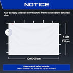 10x10 Canopy Sidewalls & Door for Canopy, Blue(4PCS Sidewalls Only), alternate view 2