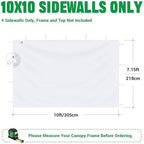10x10 Canopy Sidewalls Only, Blue (3PCS, No Frame or Top), alternate view 2