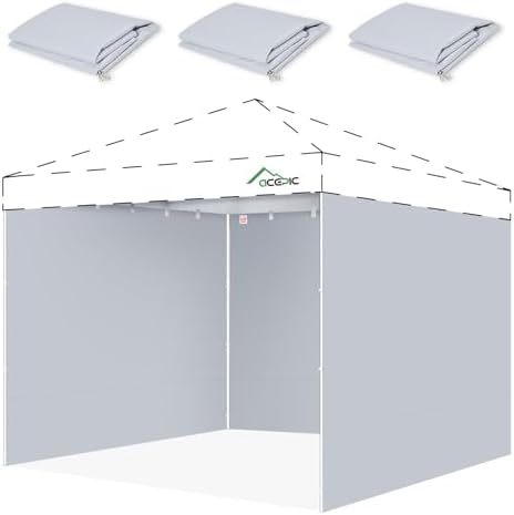 10x10 Canopy Sidewalls Only, Durable Gray(3PCS, No Frame or Top)