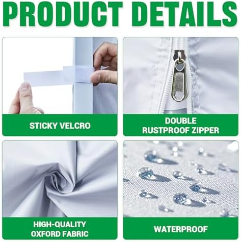 10x10 Canopy Sidewalls Only, Durable Gray(3PCS, No Frame or Top), alternate view 6
