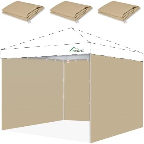 10x10 Canopy Sidewalls Only, Khaki (3PCS, No Frame or Top)