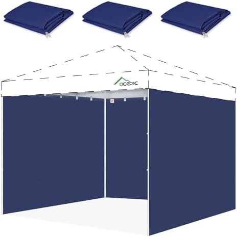 10x10 Canopy Sidewalls Only, Navy Blue (3PCS, No Frame or Top)