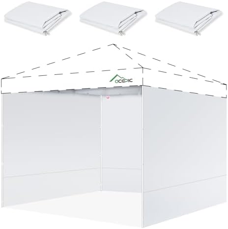 10x10 Canopy Sidewalls Only, White (3PCS, No Frame or Top)