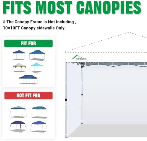 10x10 Canopy Sidewalls Only, White (3PCS, No Frame or Top), alternate view 5