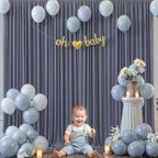 10x10 Charcoal Backdrop Curtain for Parties Wedding Wrinkle Free Silver Grey Photo Curtains Backdrop Drapes
