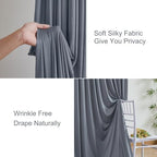 10x10 Charcoal Backdrop Curtain for Parties Wedding Wrinkle Free Silver Grey Photo Curtains Backdrop Drapes, alternate view 6