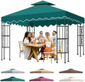 10x10 Double Tiered Gazebo Replacement Canopy, Upgraded 300D Polyester Heavy Duty Canopy Cover Top with Air