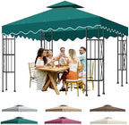 10x10 Double Tiered Gazebo Replacement Canopy, Upgraded 300D Polyester Heavy Duty Canopy Cover Top with Air