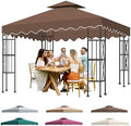10x10 Double Tiered Gazebo Replacement Canopy, Upgraded 300D Polyester Heavy Duty Canopy Cover Top with Air