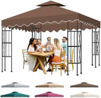 10x10 Double Tiered Gazebo Replacement Canopy, Upgraded 300D Polyester Heavy Duty Canopy Cover Top with Air