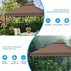 10x10 Double Tiered Gazebo Replacement Canopy, Upgraded 300D Polyester Heavy Duty Canopy Cover Top with Air, alternate view 3