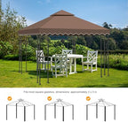 10x10 Double Tiered Gazebo Replacement Canopy, Upgraded 300D Polyester Heavy Duty Canopy Cover Top with Air, alternate view 6