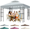 10x10 Double Tiered Gazebo Replacement Canopy, Upgraded 300D Polyester Heavy Duty Canopy Cover Top with Air