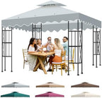 10x10 Double Tiered Gazebo Replacement Canopy, Upgraded 300D Polyester Heavy Duty Canopy Cover Top with Air